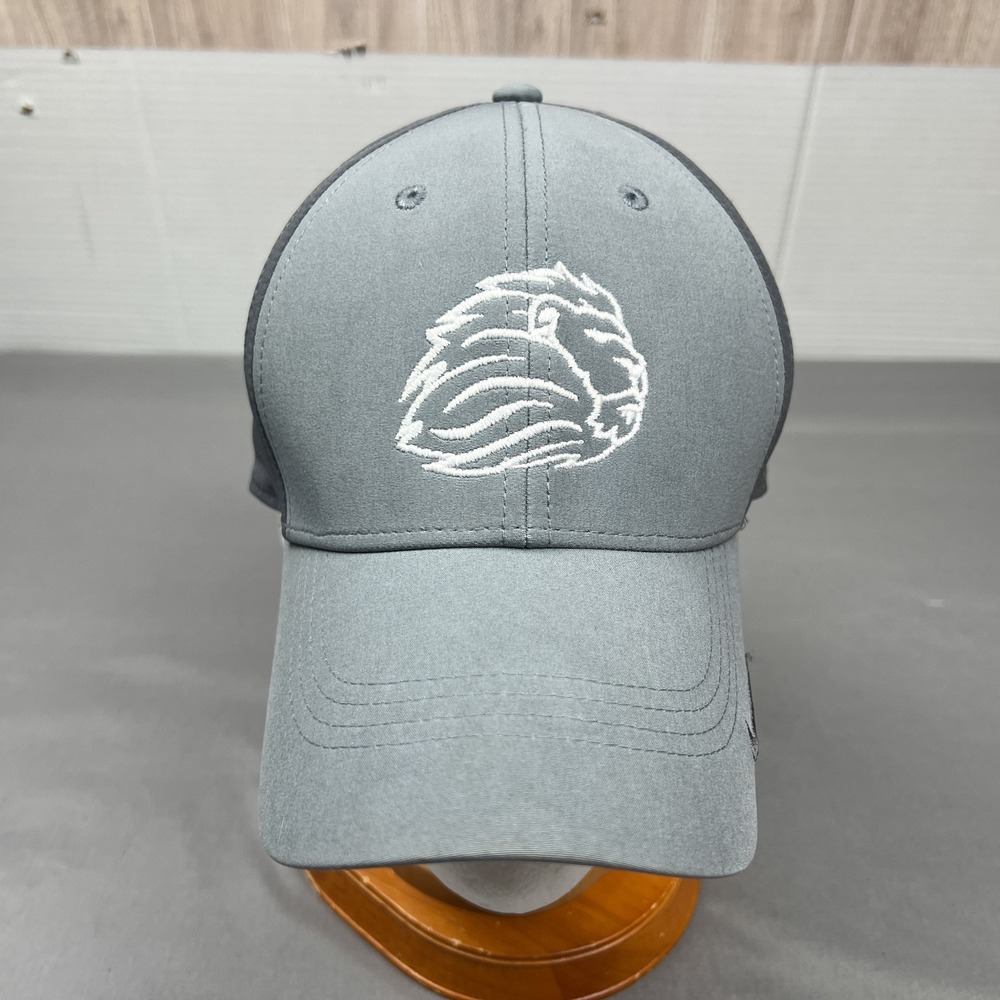 Nike Embroidered Lion Logo Cap Adult Adjustable Gray Athletic Hat